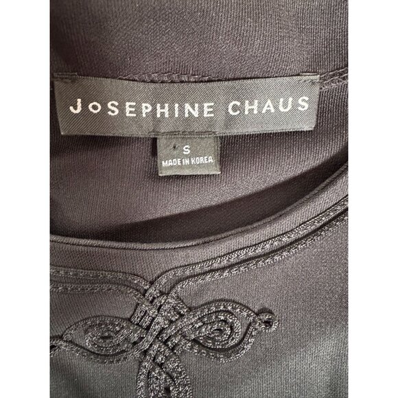 Josephine Chaus Black Embroidered Cardigan & Tank Set Rayon/Polyester S Made In - Picture 3 of 16